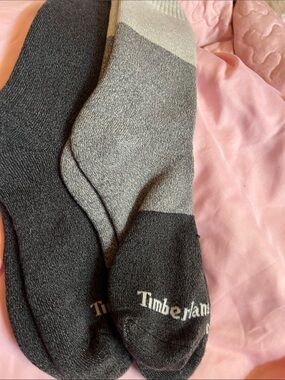Timberland Black and Gray Men's Crew Socks 2pack